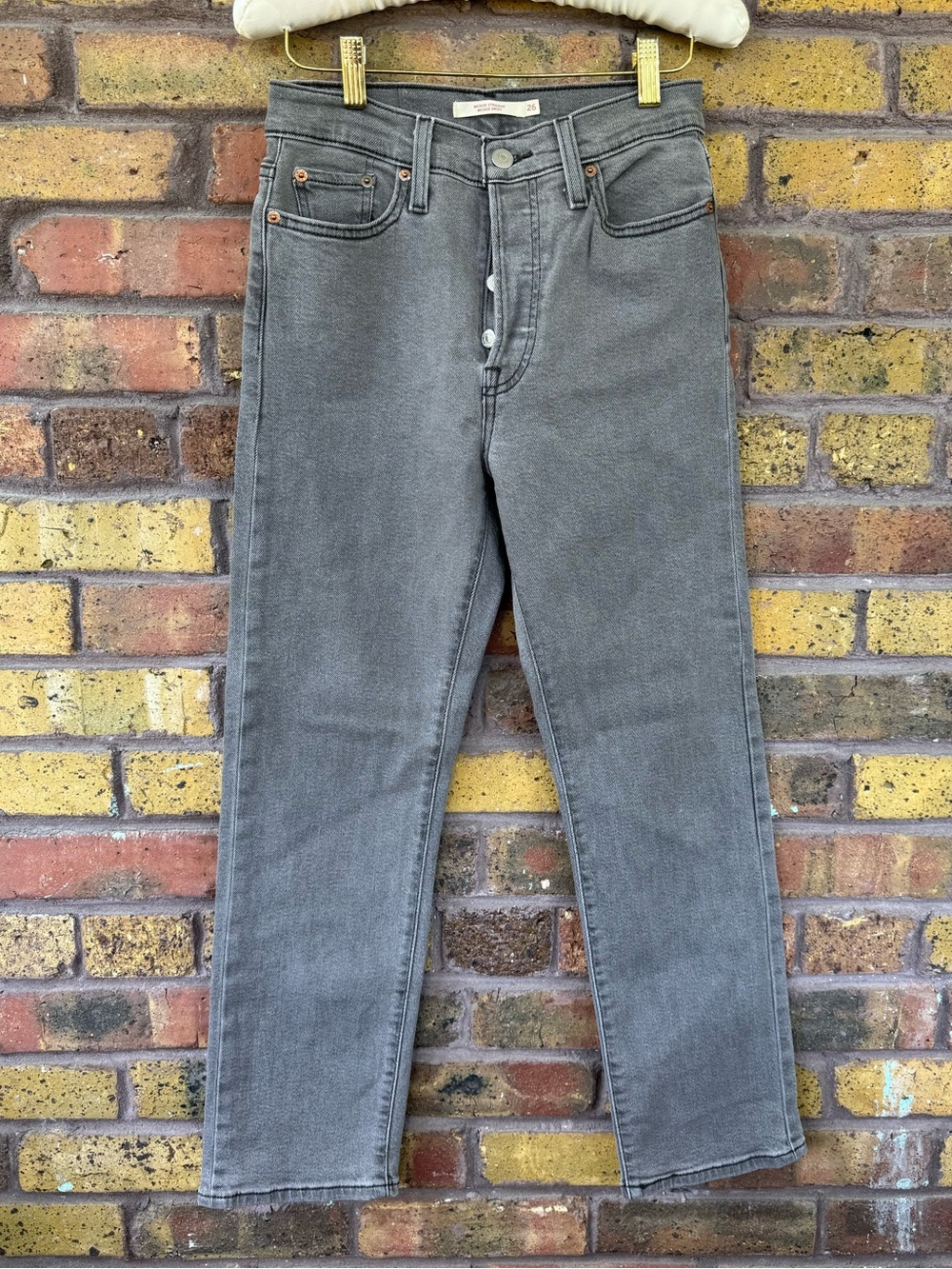 Levi’s Wedgie Straight Jeans Black Wash Size 26